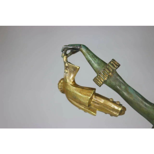 1930s 1930s Art Deco Bronze Harlequin Pierrot and Pierette Sculpture Signed by Famed Artist Pierre Laurel For Sale - Image 5 of 9
