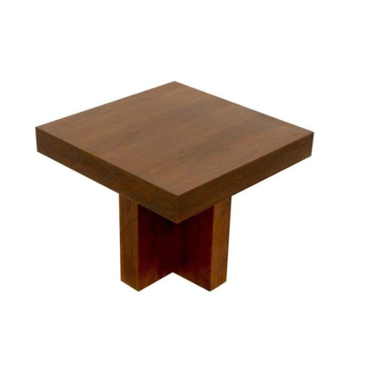 Mid 20th Century Milo Baughman Style Walnut Cruciform End Tables For Sale In Aspen - Image 6 of 6