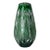 Bohemian Biedermeier Style Cut and Polished Green Crystal Vase For Sale