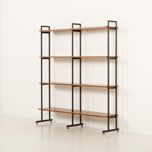 Italian Freestanding Shelving Unit in Teak, 1970s For Sale - Image 4 of 11