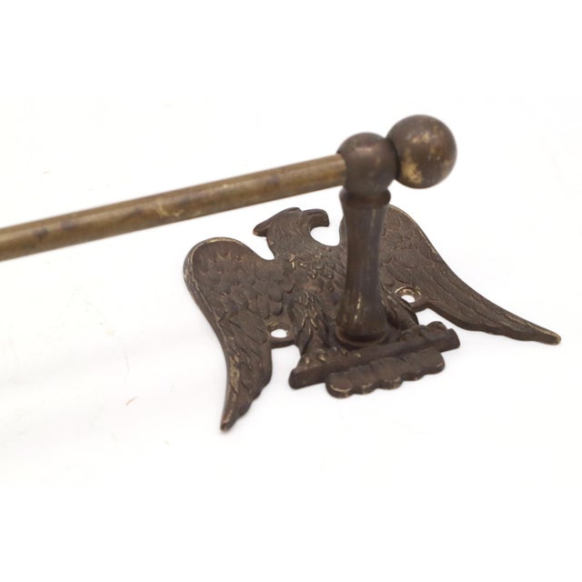 Vintage Brass Eagle Towel Bar For Sale In New York - Image 6 of 6