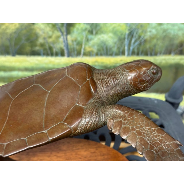 1980s André Harvey Pilgrimage Green Sea Turtle Sculpture, Circa 1980 For Sale - Image 5 of 12
