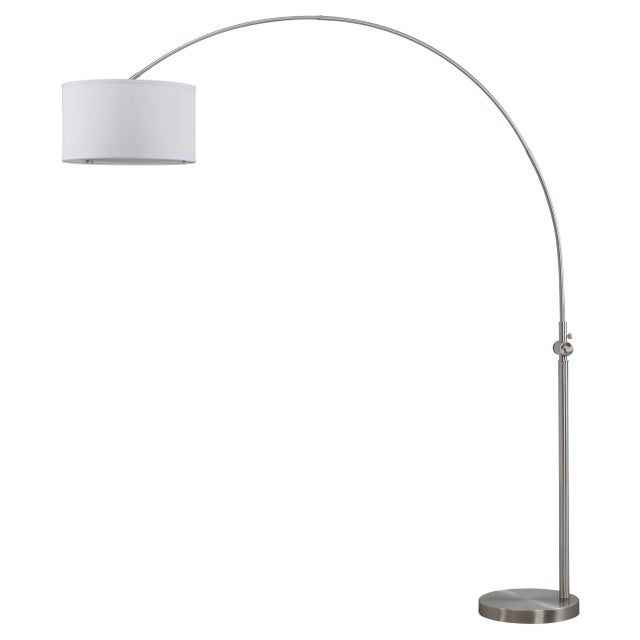 Metal 86-Inch H Arc Floor Lamp - Nickel For Sale - Image 7 of 7