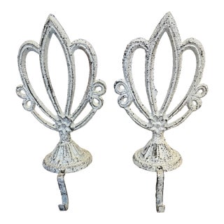 Late 20th Century Weighted Cast Iron Stocking Holders - A Pair, Style B For Sale