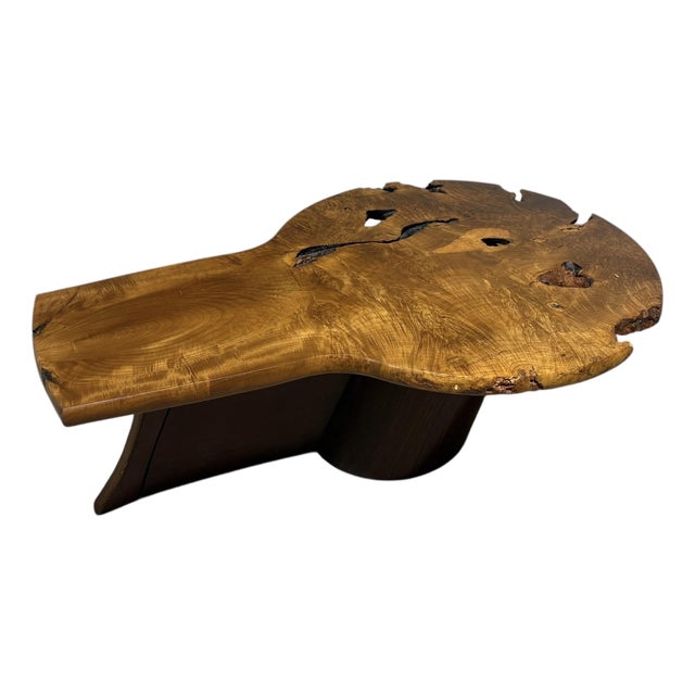 Live Edge Burlwood Coffee Table in the Manner of George Nakashima C. 1980 For Sale