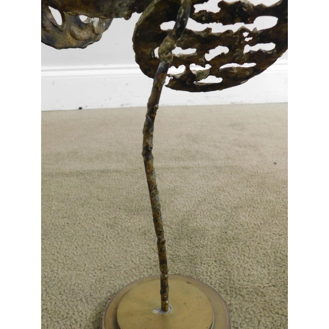 Gold Mid Century Modern Bronze Abstract Floating Disc Sculpture For Sale - Image 8 of 13