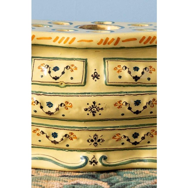 18th Century Faience Yellow and Blue Commode Bough Pot from Nevers For Sale - Image 6 of 11