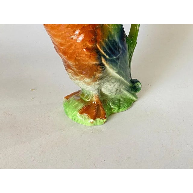 Majolica Duck Mallard Picther from Keller et Guerin Saint Clement, France, 1890s For Sale - Image 5 of 10