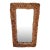 Vintage Coastal Weaved Braided Wicker Rectangular Wall Mirror For Sale