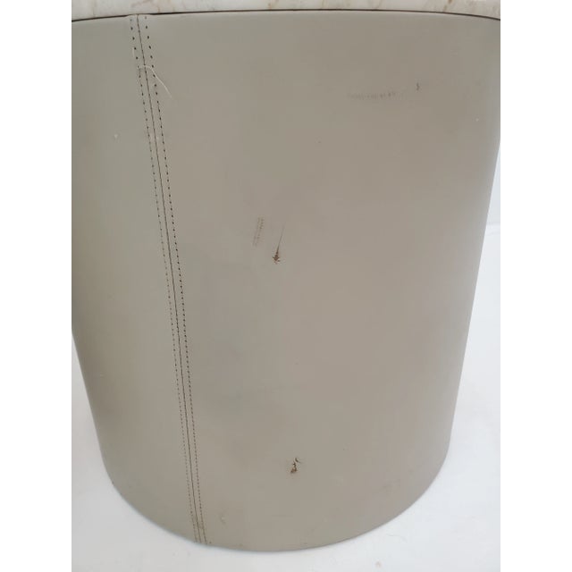 Mid Century Modern Avon Leatherette Side Tables With Granite Tops For Sale - Image 11 of 12