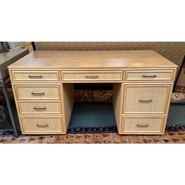 Design Plus Gallery presents a Rattan Desk with Filing Drawers from Bielecky Brothers. This elegant desk with filing...