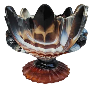 Art Deco Glass Cake Stand from United Glassware STS Abel, 1930s
