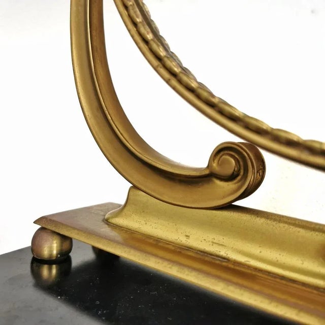 Gold Table Mirror in Brass Vintage Toiletlet 40 50 For Sale - Image 8 of 12