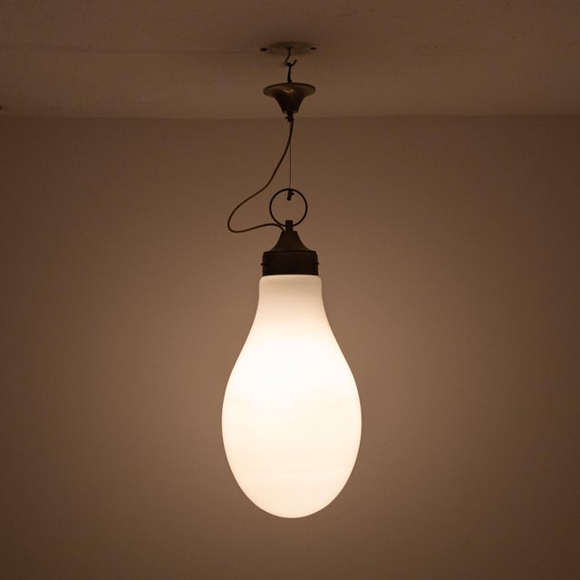Opal Glass Suspension Lamp For Sale - Image 3 of 7