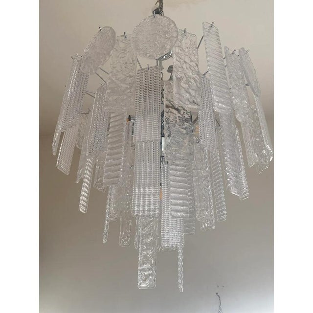 Contemporary Murano Glass Style Chandelier in Clear by Simoeng For Sale - Image 3 of 14