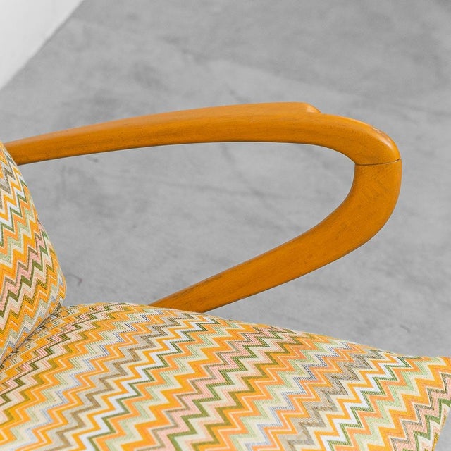 Wood 2-Seater Sofa attributed to Paolo Buffa with Upholstery from Missoni, 1950s For Sale - Image 7 of 12