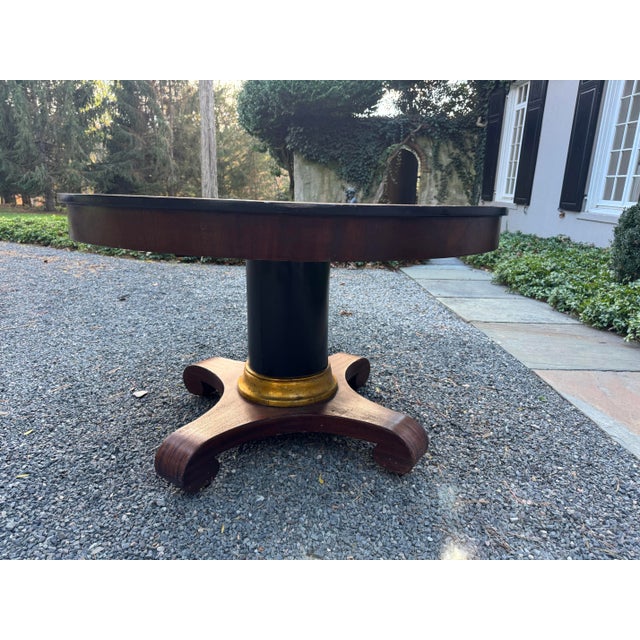 Handsome Antique American Empire Mahogany Round Pedestal Table For Sale - Image 11 of 11
