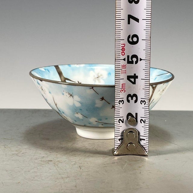 Chinese Blue & White Porcelain Bowl With Prunus Blossom Motif For Sale - Image 3 of 9