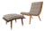 Mid-Century Modern Bent Plywood Scoop Shape Chair & Ottoman on Dowel Legs Mint For Sale