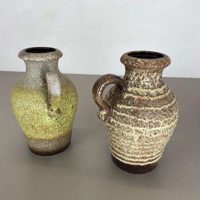 Pottery Fat Lava Vases from Scheurich, Germany, 1970s, Set of 2 For Sale - Image 17 of 18