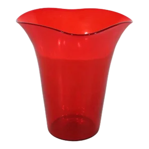 Mid Century Red Glass Vase Attributed to Viking Glass, Circa 1950's