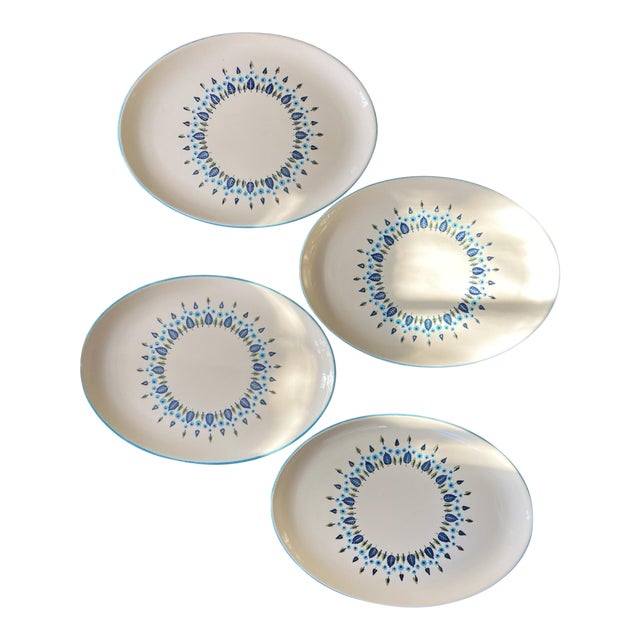 1950s Mid-Century Modern Marcrest Swiss Chalet Platters - Set of 4 For Sale