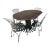 Custom Vintage Sculptural Copper Dining Table With Four Steel Chairs For Sale
