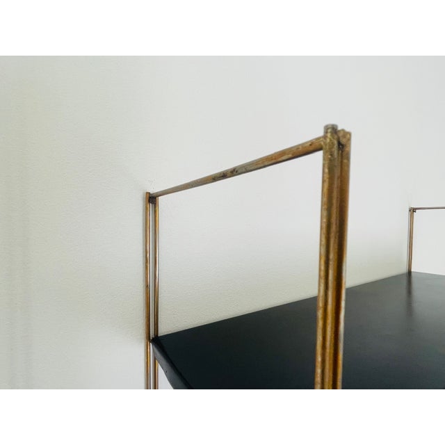 Mid-Century Modern Adjustable Brass and Metal Wall-Mounted Shelf, 1960s For Sale - Image 13 of 18