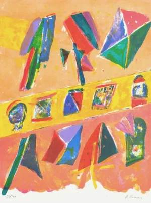 1971 Daniel Humair Composition IV Lithograph