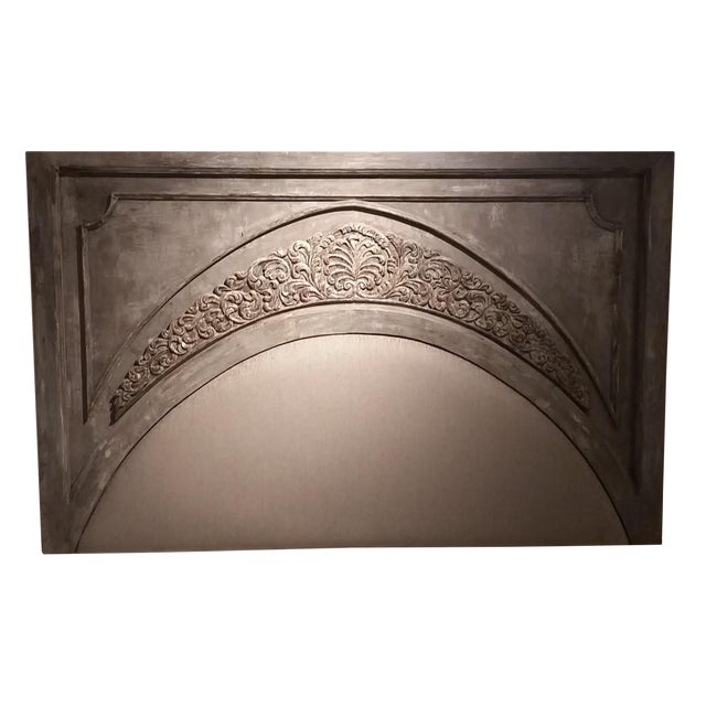 Gray Hand Carved Arch Headboard Chairish