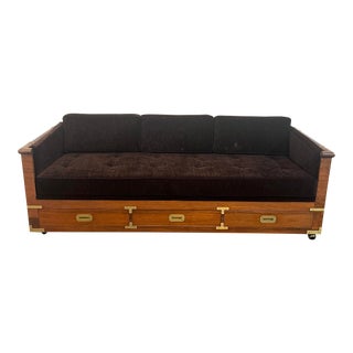 Marge Carson Campaign Rosewood Case Sofa Day Bed For Sale