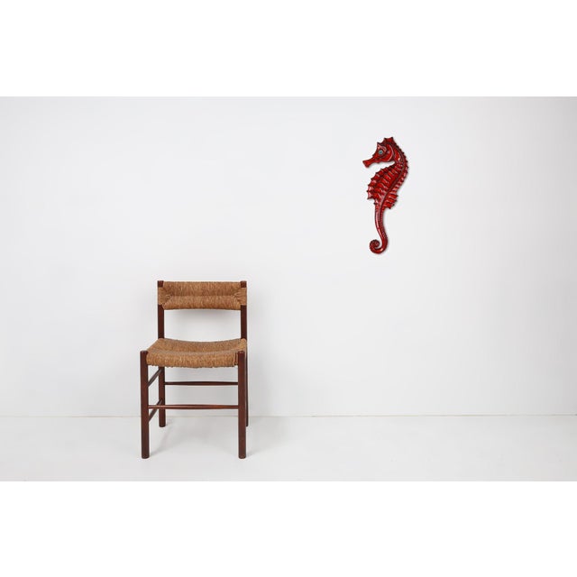 Belgium / 1960 / seahorse / ceramic / André Bayer / mid-century / vintage A large ceramic seahorse sculpture with a...