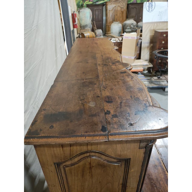 Mid 19th Century Exceptional Mid-19th Century French Provincial Buffet À Deux Corps in Walnut | Circa 1850 | Hand-Carved For Sale - Image 5 of 18