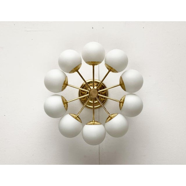 Metal Mid-Century Modern Space Age German Brass Ceiling Lamp from Kaiser Leuchten, 1960s For Sale - Image 7 of 18