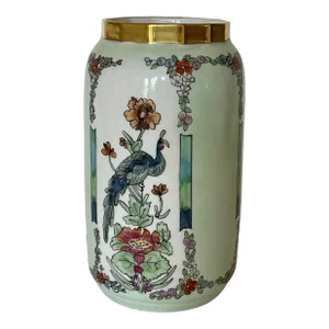 Early 20th Century Art Nouveau Chinoiserie Hand Painted Enamelled Porcelain Vase