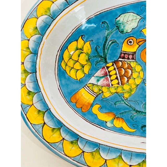 Signed, Doves and Artichokes Deruta Made in Italy Majolica Wall Hanging For Sale In Chicago - Image 6 of 10