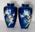 Pair of Antique Japanese Cloisonné Cobalt Blue Enamel Vases With Cherry Blossom and Foliage Motif. For Sale In Miami - Image 6 of 8