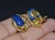1980s Italian Greek 18K 750 Solid Gold Lapis Lazuli Cluster Clip On Earrings, A Pair For Sale In Dallas - Image 6 of 7