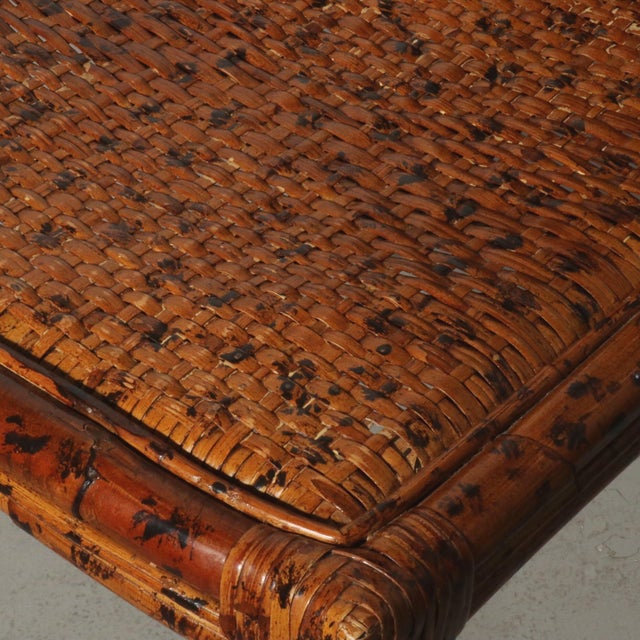 Tan 1970's Spotted Bamboo and Wrapped Rattan Iron Side Chair For Sale - Image 8 of 10