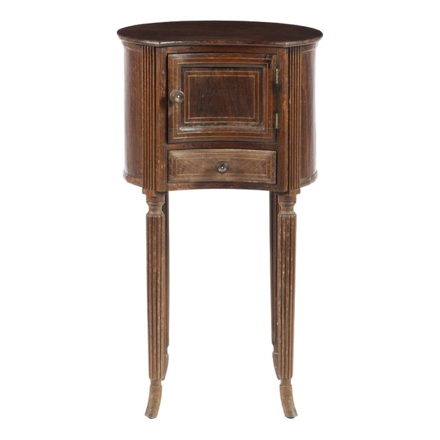 19th Century Half-Moon Bedside Table For Sale