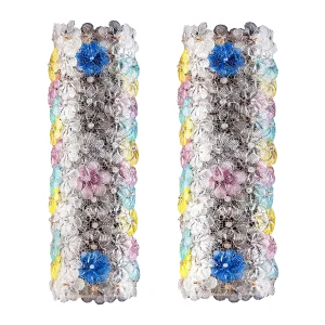 Venetian Glass Flower Sconces, 1950s, Set of 2