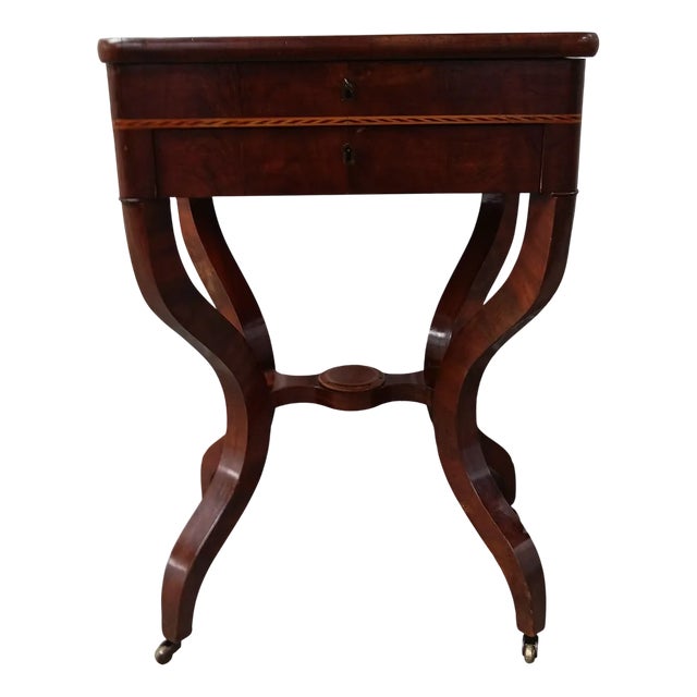 Antique English Sewing Table, 1850 For Sale