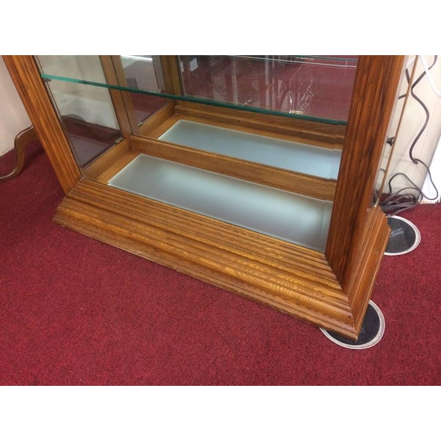 Vintage Curio Cabinet, Lighted Display Case, Oak Wood For Sale - Image 11 of 11