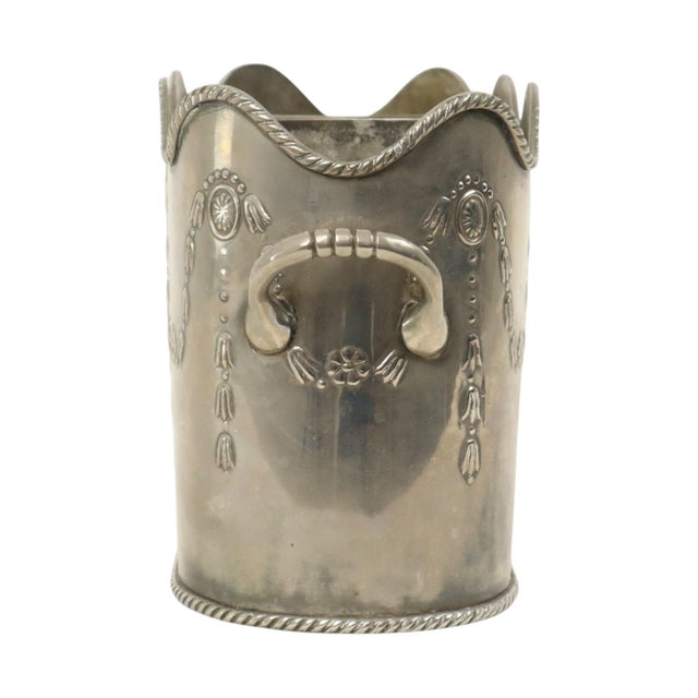 Silver Antique French Champagne Bucket in Nickel Silver, 1890s For Sale - Image 8 of 17