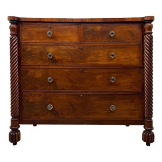 Antique Early 19th Century English Regency Mahogany Chest of Drawers For Sale
