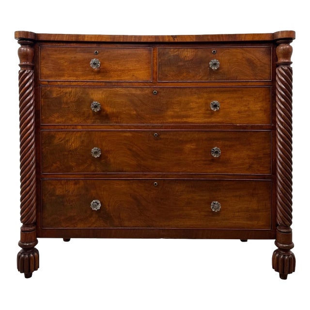 Antique Early 19th Century English Regency Mahogany Chest of Drawers For Sale