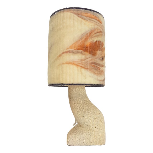 Arts & Crafts Style Brutalist Natural Stone Table Lamp, 1970s For Sale