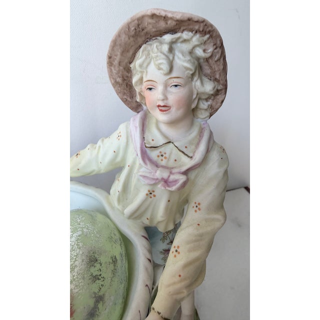 1950s Mid-Century Arnart "Harvest Time" Figural Porcelain Basket Planter Centerpiece by J. Morie For Sale - Image 10 of 17