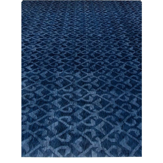 Contemporary Geometric Handcrafted Pashmina Euro Rug by Doris Leslie Blau For Sale - Image 4 of 8
