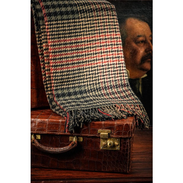 Red Luxurious Ralph Lauren Home Double Rl RRL Cashmere Lambswool Plaid Pattern Throw Blanket Home Decor For Sale - Image 8 of 10